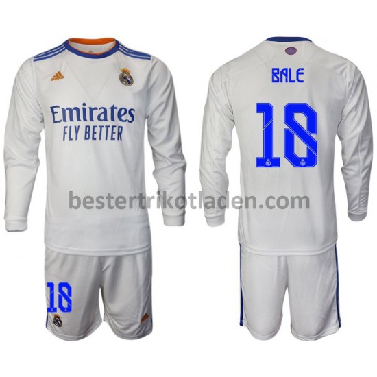 Fußballtrikot Real Madrid Bale 18 Heim Trikot Home 2021-2022 Langarm für Kinder