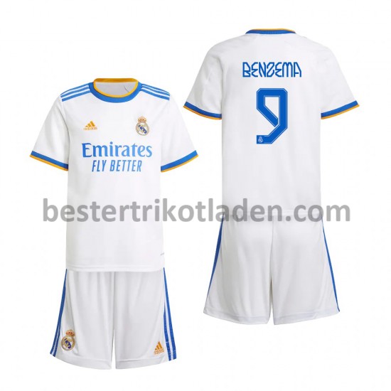 Fußballtrikot Real Madrid Karim Benzema 9 Heim Trikot Home 2021-2022 für Kinder