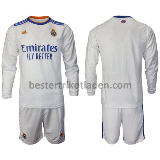 Fußballtrikot Real Madrid Heim Trikot Home 2021-2022 Langarm für Kinder