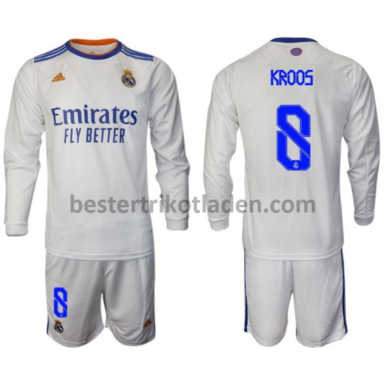 Fußballtrikot Real Madrid Kroos 8 Heim Trikot Home 2021-2022 Langarm für Kinder