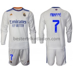Fußballtrikot Real Madrid Heim Trikot Home Mbappe 7 2021-2022 Langarm für Herren