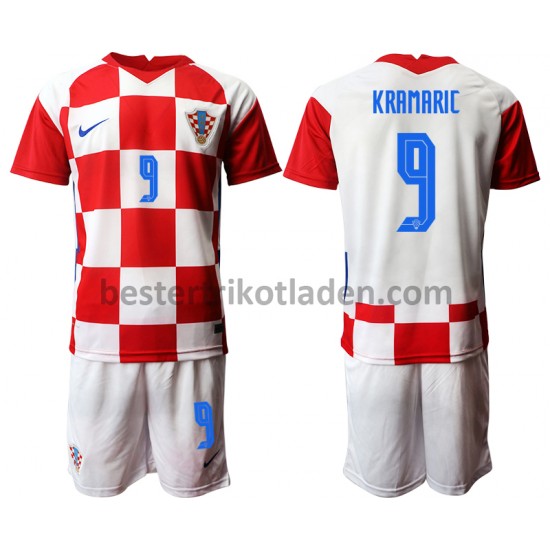 Fußballtrikot Kroatien Andrej Kramaric 9 Heim Trikot Home Euro 2020 für Kinder