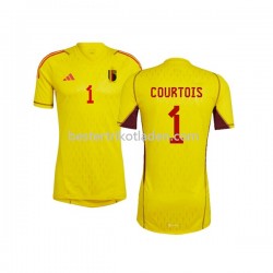 Fußballtrikot Belgien Courtois 1 Torwart Auswärts Trikot Away WM 2022 Kurzarm für Herren