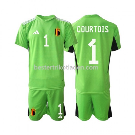 Fußballtrikot Belgien Courtois 1 Torwart Heim Trikot Home 2021-2022 Kurzarm für Kinder