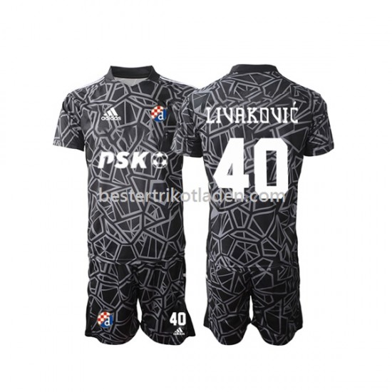 Fußballtrikot Dinamo Zagreb Livakovic 40 Torwart Heim Trikot Home 2022-2023 Kurzarm für Kinder