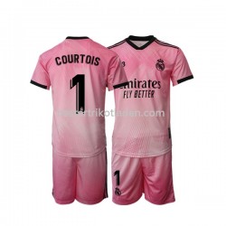 Fußballtrikot Real Madrid Thibaut Courtois 1 Torwart Viertes trikot 2021-2022 Kurzarm für Kinder