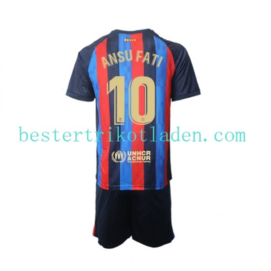 Fußballtrikot FC Barcelona Ansu Fati 10 Heim Trikot Home 2022-2023 Kurzarm für Kinder