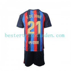 Fußballtrikot FC Barcelona Frenkie de Jong 21 Heim Trikot Home 2022-2023 Kurzarm für Kinder