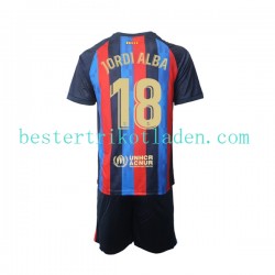 Fußballtrikot FC Barcelona Jordi Alba 18 Heim Trikot Home 2022-2023 Kurzarm für Kinder