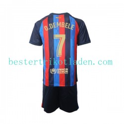 Fußballtrikot FC Barcelona Ousmane Dembele 7 Heim Trikot Home 2022-2023 Kurzarm für Kinder