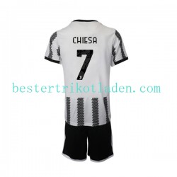 Fußballtrikot Juventus Turin Chiesa 7 Heim Trikot Home 2022-2023 Kurzarm für Kinder