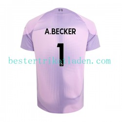 Fußballtrikot Liverpool Alisson Becker 1 Torwart Heim Trikot Home 2022-2023 Kurzarm für Herren