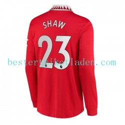 Fußballtrikot Manchester United Luke Shaw 23 Heim Trikot Home 2022-2023 Langarm für Herren