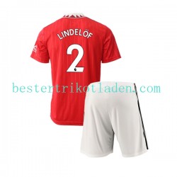 Fußballtrikot Manchester United Victor Lindelof 2 Heim Trikot Home 2022-2023 Kurzarm für Kinder