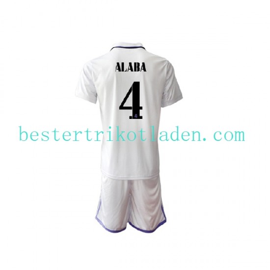 Fußballtrikot Real Madrid David Alaba 4 Heim Trikot Home 2022-2023 Kurzarm für Kinder