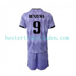 Fußballtrikot Real Madrid Karim Benzema 9 Auswärts Trikot Away 2022-2023 Kurzarm für Kinder