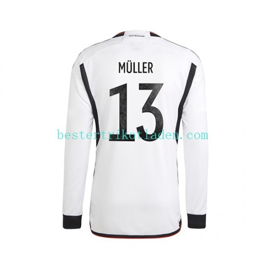 Fußballtrikot Deutschland Thomas Muller 13 Heim Trikot Home WM 2022 Langarm für Herren