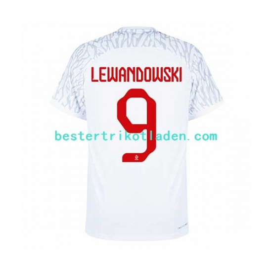 Fußballtrikot Polen Lewandowski 9 Heim Trikot Home WM 2022 Kurzarm für Herren