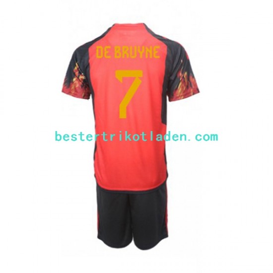 Fußballtrikot Belgien De Bruyne 7 Heim Trikot Home WM 2022 Kurzarm für Kinder