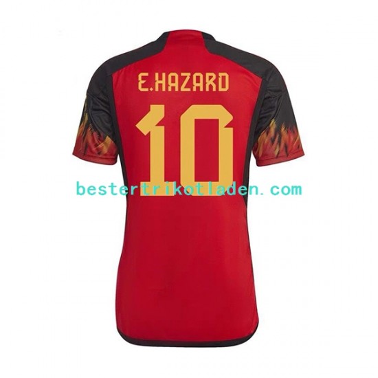 Fußballtrikot Belgien Hazard 10 Heim Trikot Home WM 2022 Kurzarm für Herren