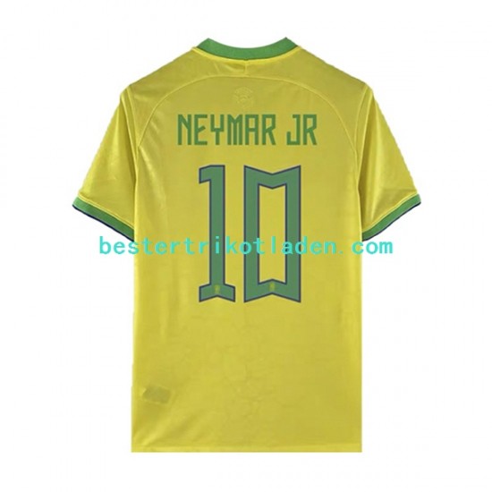 Fußballtrikot Brasilien Neymar JR 10 Heim Trikot Home WM 2022 Kurzarm für Herren