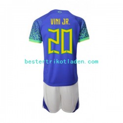 Fußballtrikot Brasilien Vinicius Junior 20 Auswärts Trikot Away WM 2022 Kurzarm für Kinder