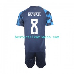 Fußballtrikot Kroatien Kovacic 8 Auswärts Trikot Away WM 2022 Kurzarm für Kinder