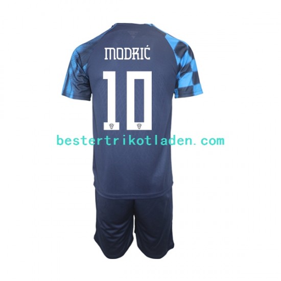 Fußballtrikot Kroatien Modrić 10 Auswärts Trikot Away WM 2022 Kurzarm für Kinder