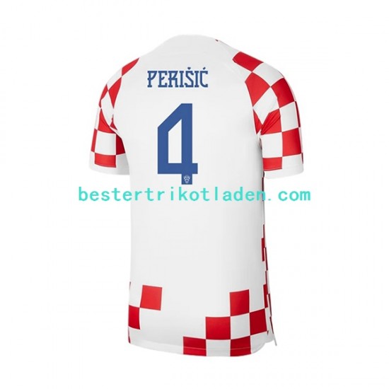 Fußballtrikot Kroatien Perisic 4 Heim Trikot Home WM 2022 Kurzarm für Herren