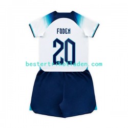 Fußballtrikot England Foden 20 Heim Trikot Home WM 2022 Kurzarm für Kinder