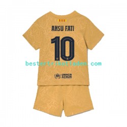 Fußballtrikot FC Barcelona Ansu Fat 10 Auswärts Trikot Away 2022-2023 Kurzarm für Kinder