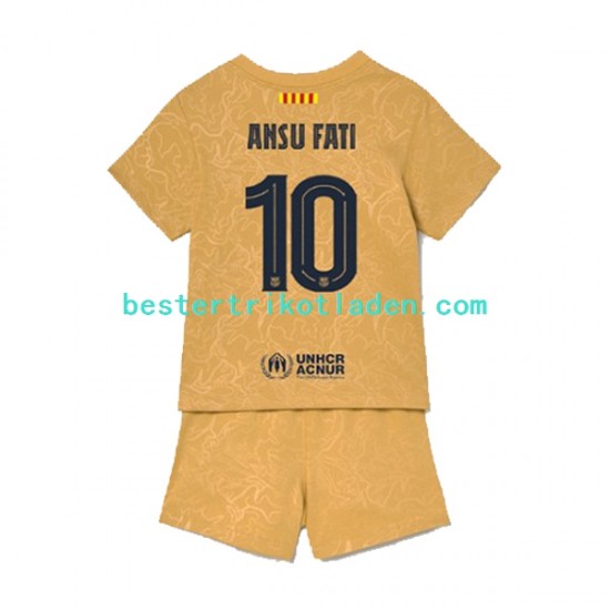 Fußballtrikot FC Barcelona Ansu Fat 10 Auswärts Trikot Away 2022-2023 Kurzarm für Kinder