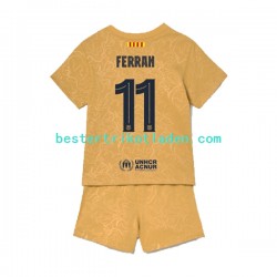 Fußballtrikot FC Barcelona Ferran Torres 11 Auswärts Trikot Away 2022-2023 Kurzarm für Kinder
