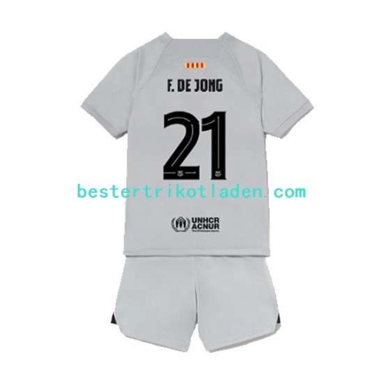 Fußballtrikot FC Barcelona Frenkie de Jong 21 Ausweich Trikot 3rd 2022-2023 Kurzarm für Kinder