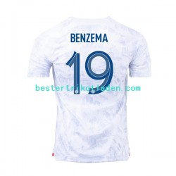 Fußballtrikot Frankreich Benzema 19 Auswärts Trikot Away WM 2022 Kurzarm für Herren