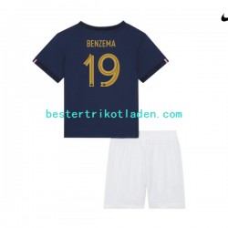 Fußballtrikot Frankreich Benzema 19 Heim Trikot Home WM 2022 Kurzarm für Kinder