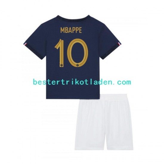 Fußballtrikot Frankreich Mbappé 10 Heim Trikot Home WM 2022 Kurzarm für Kinder
