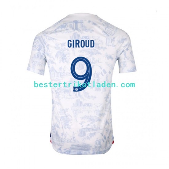 Fußballtrikot Frankreich Olivier Giroud 9 Auswärts Trikot Away WM 2022 Kurzarm für Herren