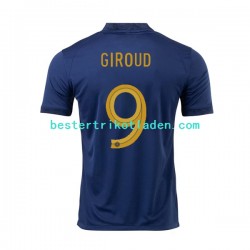 Fußballtrikot Frankreich Olivier Giroud 9 Heim Trikot Home WM 2022 Kurzarm für Herren
