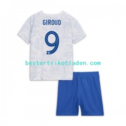 Fußballtrikot Frankreich Olivier Giroud 9 Auswärts Trikot Away WM 2022 Kurzarm für Kinder