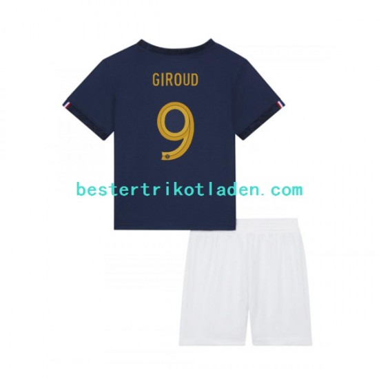 Fußballtrikot Frankreich Olivier Giroud 9 Heim Trikot Home WM 2022 Kurzarm für Kinder