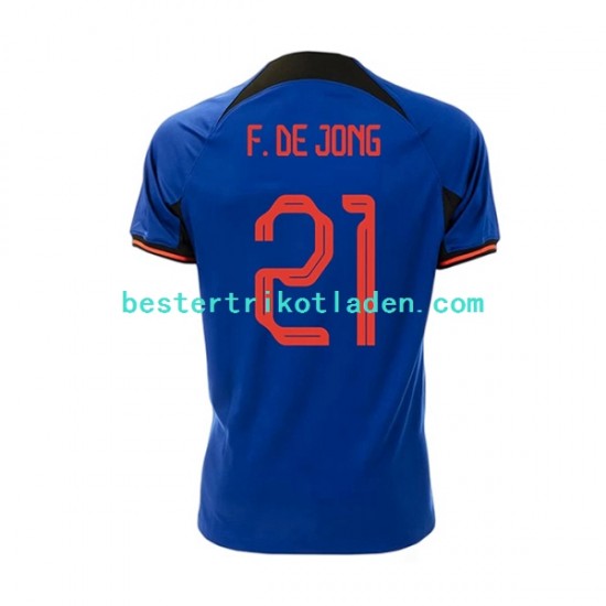 Fußballtrikot Niederlande Frenkie de Jong 21 Auswärts Trikot Away WM 2022 Kurzarm für Herren