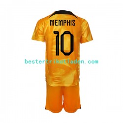Fußballtrikot Niederlande Memphis Depay 10 Heim Trikot Home WM 2022 Kurzarm für Kinder