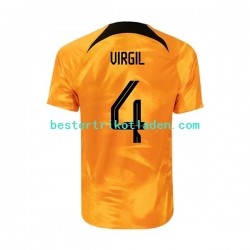Fußballtrikot Niederlande Virgil 4 Heim Trikot Home WM 2022 Kurzarm für Herren