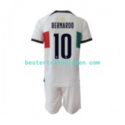 Fußballtrikot Portugal Bernardo 10 Auswärts Trikot Away WM 2022 Kurzarm für Kinder