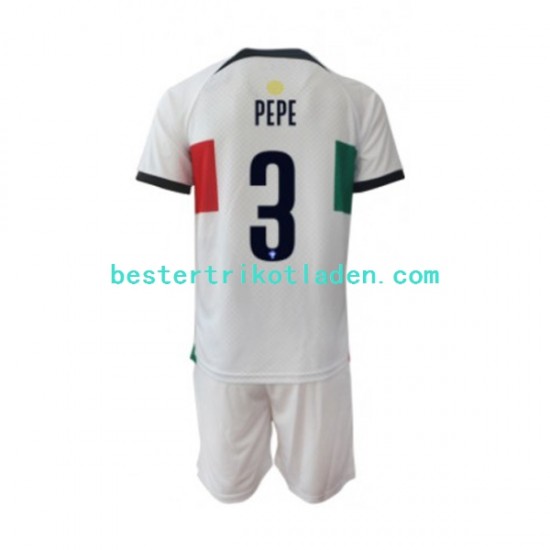 Fußballtrikot Portugal PEPE 3 Auswärts Trikot Away WM 2022 Kurzarm für Kinder