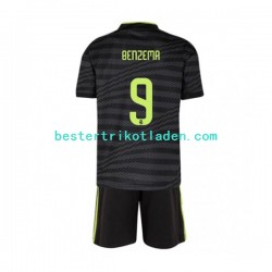 Fußballtrikot Real Madrid Benzema 9 Ausweich Trikot 3rd 2022-2023 Kurzarm für Kinder
