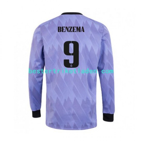 Fußballtrikot Real Madrid Karim Benzema 9 Auswärts Trikot Away 2022-2023 Langarm für Herren