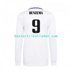 Fußballtrikot Real Madrid Karim Benzema 9 Heim Trikot Home 2022-2023 Langarm für Herren