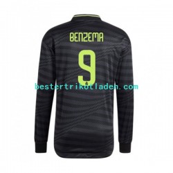 Fußballtrikot Real Madrid Karim Benzema 9 Ausweich Trikot 3rd 2022-2023 Langarm für Herren